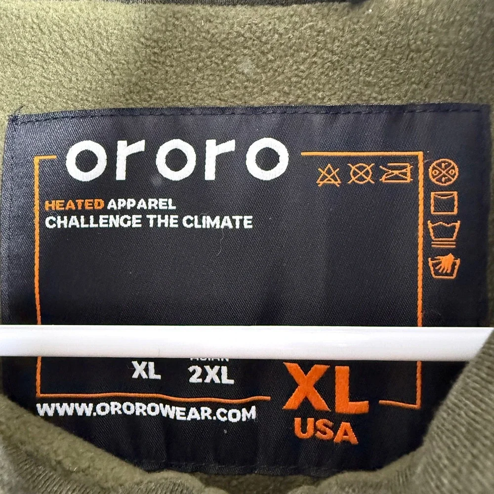 Ororo Heated Apparel Fleece Vest Mens XL Green Full Zip NWT - No Battery